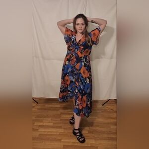 Lane Bryant Vibrant Floral Midi Dress